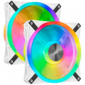 CORSAIR QL140 RGB Blanc, 140mm RGB LED Fan, Dual Pack + Lighting Node CORE (CO-9050106-WW)