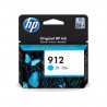 Cartouche d'encre HP 912 Cyan (3YL77AE) pour HP OfficeJet 8010/Pro 8020