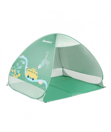 BADABULLE Tente anti-UV bébé, grande tente de plage, haute protection solaire FPS 50+, systeme pop-up, vert