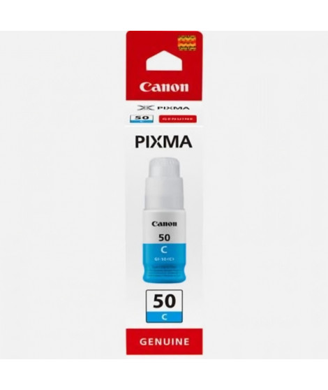 Bouteille d'encre - CANON - GI-50C - Cyan - Compatibilité PIXMA MegaTank - (3403C001)