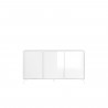 Buffet CITIZEN - Décor Blanc laqué brillant - 3 Portes - L 156 x P 40 x H 84 cm