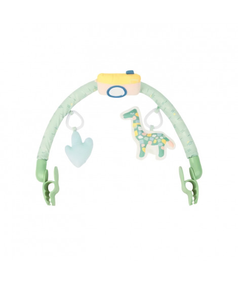 BADABULLE Arche d'éveil bébé universelle, 3 jouets sensoriels, facile a positionner avec clips rotatifs a 360°