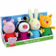 Jemini peppa pig coffret peluche +/- 17 cm : peppa et ses amis zoe zebre, rebecca lapin ou candy chat