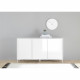 Buffet CITIZEN - Décor Blanc laqué brillant - 3 Portes - L 156 x P 40 x H 84 cm