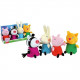 Jemini peppa pig coffret peluche +/- 17 cm : peppa et ses amis zoe zebre, rebecca lapin ou candy chat