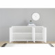 Buffet CITIZEN - Décor Blanc laqué brillant - 3 Portes - L 156 x P 40 x H 84 cm