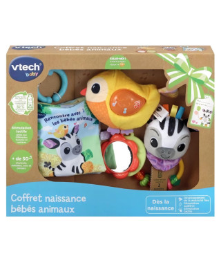 VTECH coffret naissance bébés animaux (bouteilles plastiques recyclées) blanc