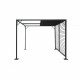 Pergola a toit coulissant avec une structure en aluminium et acier - 2,80 x 2,80 metres - Gris foncé