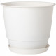 Pot de fleurs d'extérieur JOY, Pot Rond, Coloris Blanc - Ø48,8 x H.40,6 cm - 49,8 litres - Pot plastique recyclé - PoeTIC