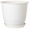 Pot de fleurs d'extérieur JOY, Pot Rond, Coloris Blanc - Ø48,8 x H.40,6 cm - 49,8 litres - Pot plastique recyclé - PoeTIC