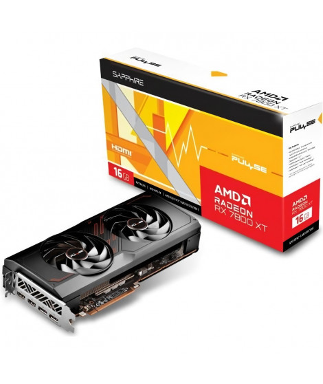 SAPPHIRE - Carte Graphique - PULSE AMD RADEON RX 7800 XT GAMING 16GB - GDDR6 - DUAL HDMI / DUAL DP