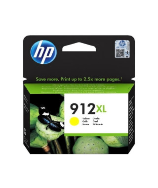 HP 912XL Cartouche d'encre jaune -grande capacité authentique (3YL83AE) pour HP OfficeJet 8010 series/ OfficeJet Pro 8020 series