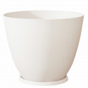 Pot de fleurs Rond d'extérieur ELEMENT, Coloris Blanc, Ø30 cmx H.23,5 cm - 10L -Garantie 5 ans contre UV et Gel - PoeTIC