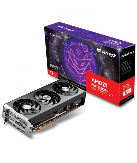 SAPPHIRE - Carte Graphique - NITRO+ AMD RADEON RX 7700 XT GAMING OC 12GB - GDDR6 - DUAL HDMI / DUAL DP