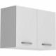 OSLO Meuble haut 2 portes - Blanc - L 80 x P 36 x H 58 cm