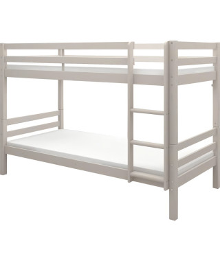 Lits superposés séparables enfant - 2x90x190 cm - Pin massif gris clair - Sommier inclus - ANDO