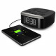 Philips Audio Radio Réveil, TAR7606/10 - Charge induction - Port USB - Bluetooth - Radio FM - Grand Écran Lisible - Noir