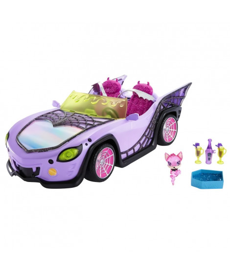 Monster High - Cabriolet des Goules - Voiture avec animal - Poupée- MONSTER HIGH - HHK63 - POUPEE MANNEQUIN MONSTER HIGH