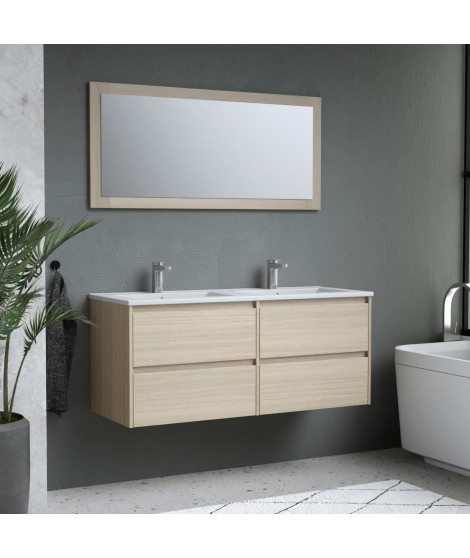 TIMBER, set de salle de bain 120, vanity+vasque+miroir