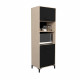 FACTORY Buffet de cuisine 60 cm - 2 portes - L 60 x P 43 x H 185 cm - Chene et noir - EKIPA