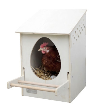 Pondoir KERBL - Bois - 51 x 34 x 53 cm - Blanc - Pour poule