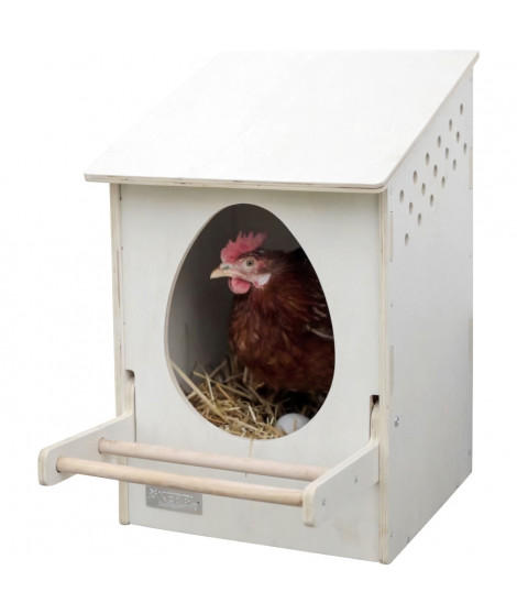 Pondoir KERBL - Bois - 51 x 34 x 53 cm - Blanc - Pour poule