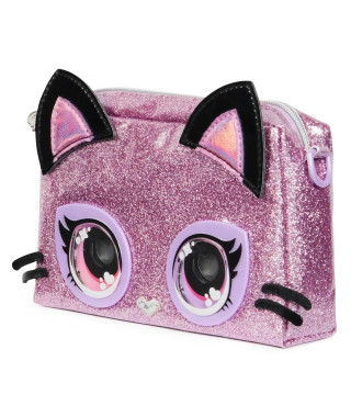 PURSE PETS - Sac-pochette Chaton - Rose pailleté - Fonction lumineuse - Piles fournies