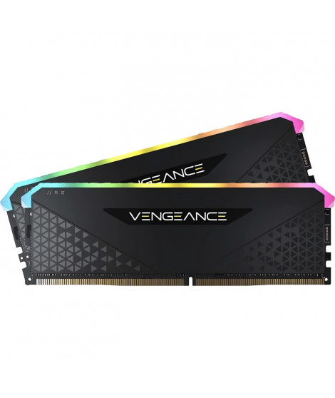 Mémoire RAM - CORSAIR - Vengeance RGB RS DDR4 - 16GB 2x8GB DIMM - 3600 MHz  - 1.35V - Noir (CMG16GX4M2D3600C)