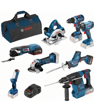 Combo Kits Bosch Professional KIT 8 OUTILS : GSR/GDR/GBH/GWS/GKS/GSA/GOP/GLI + 4 batteries 5,0Ah + sac - 0615990K9H