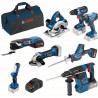 Combo Kits Bosch Professional KIT 8 OUTILS : GSR/GDR/GBH/GWS/GKS/GSA/GOP/GLI + 4 batteries 5,0Ah + sac - 0615990K9H