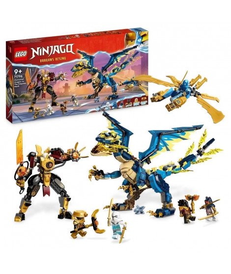 LEGO NINJAGO 71796 Le Dragon Élémentaire contre le Robot de l'Impératrice, Grand Jouet