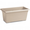 Bac a fleur rectangulaire MEDITERRANEO - 60L - 80 cm - Plastique - Blanc travertin