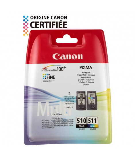 CANON Pack de 2 cartouches d'encre PG-510 / CL-511 Noir + Couleur