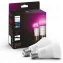 Philips Hue White & Color Ambiance, ampoule LED connectée E27,Equivalent 75W, 1100 lumen, Compatible Bluetooth, Pack de 2