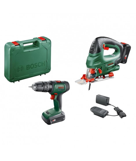Pack 2 outils Bosch - Perceuse a percussion UniversalImpact 18 + Scie sauteuse PST 18 (2 batt, 1 chargeur, 1 coffret) - 06039…