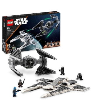 LEGO Star Wars 75348 Le Chasseur Fang Mandalorien Contre le TIE Interceptor, Jouet de Vaisseaux