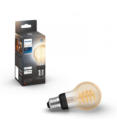 Philips Hue White Ambiance, ampoule LED connectée Filament E27, compatible Bluetooth, fonctionne avec Alexa, Google et Homekit