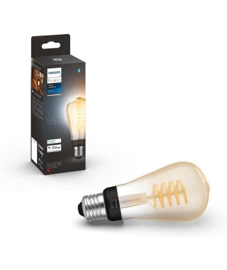 Philips Hue White Ambiance, ampoule LED connectée E27 Filament ST64, compatible Bluetooth, fonctionne avec Alexa, Google et H…