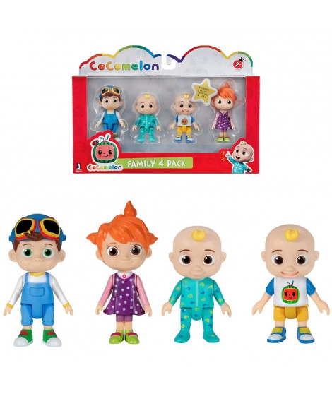 Bandai - CoComelon - Pack 4 figurines - Figurines 7cm a collectionner - JJ (2 figurines), TomTom et YoYo - WT00035