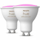 Philips Hue Ampoules LED Connectées White & Color Ambiance GU10, Bluetooth, pack de 2, fonctionne avec Alexa, Google et Homekit
