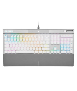 Clavier Gaming optique-mécanique - AZERTY - CORSAIR - K70 PRO OPX - Rétroéclairage LED RGB - Blanc (CH-910951A-FR)