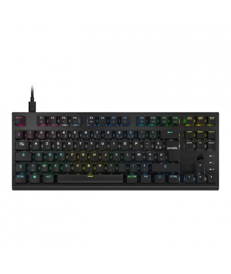 Clavier Gaming optique-mécanique - AZERTY - CORSAIR - K60 PRO TKL - Sans Pavé Numérique - Rétroéclairé RGB - Noir (CH-911D01A…