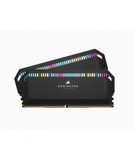 Mémoire RAM - CORSAIR - DOMINATOR PLATINUM RGB DDR5 - 32GB 2x16GB DIMM - 6000 MHz - 1,25V - Noir (CMT32GX5M2X6000C36)