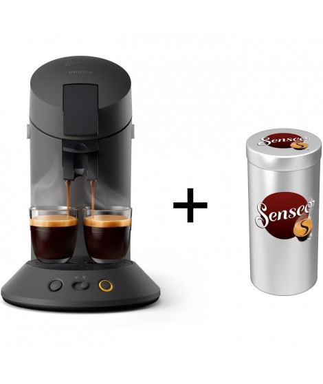 Machine a café dosette SENSEO Original Plus CSA210/63 noir + Canister offert