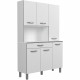 OSLO Buffet de 120 cm - 1 Tiroir et 6 Portes - L 120 x P 40 x H 185 cm - Coloris Blanc