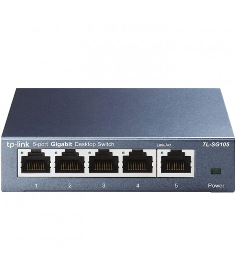 Switch Ethernet Gigabit - TP-LINK - 10/100/1000 Mbps - 5 ports RJ45 metallique - Switch RJ45 - TL-SG105