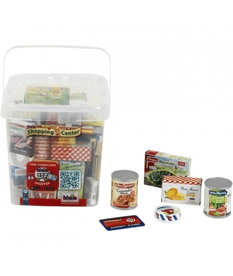 Grande boîte de rangement garnie de boîtes d'aliments factices avec des marques connues et en langue française - KLEIN - 7210
