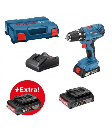 Perceuse-visseuse Bosch Professional GSR 18V-21 + 3 batteries 2,0Ah + chargeur GAL 18V-20  - 0615990L88