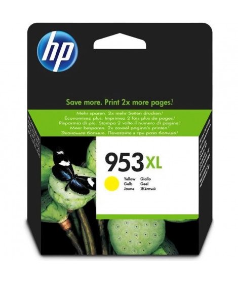 HP 953XL Cartouche d'encre jaune grande capacité authentique (F6U18AE) pour HP OfficeJet Pro 8710/8715/8720