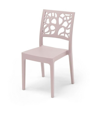 Lot de 4 chaises de jardin TETI ARETA - 52 x 46 x H 86 cm - Rose pastel